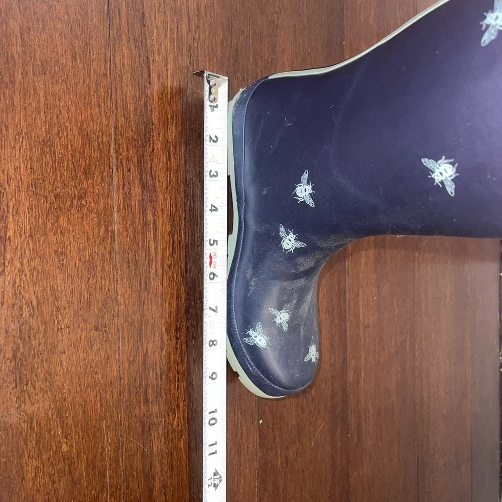 nwot nwob Bee Print joules Rain Boots navy blue galoshes 6